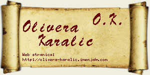 Olivera Karalić vizit kartica